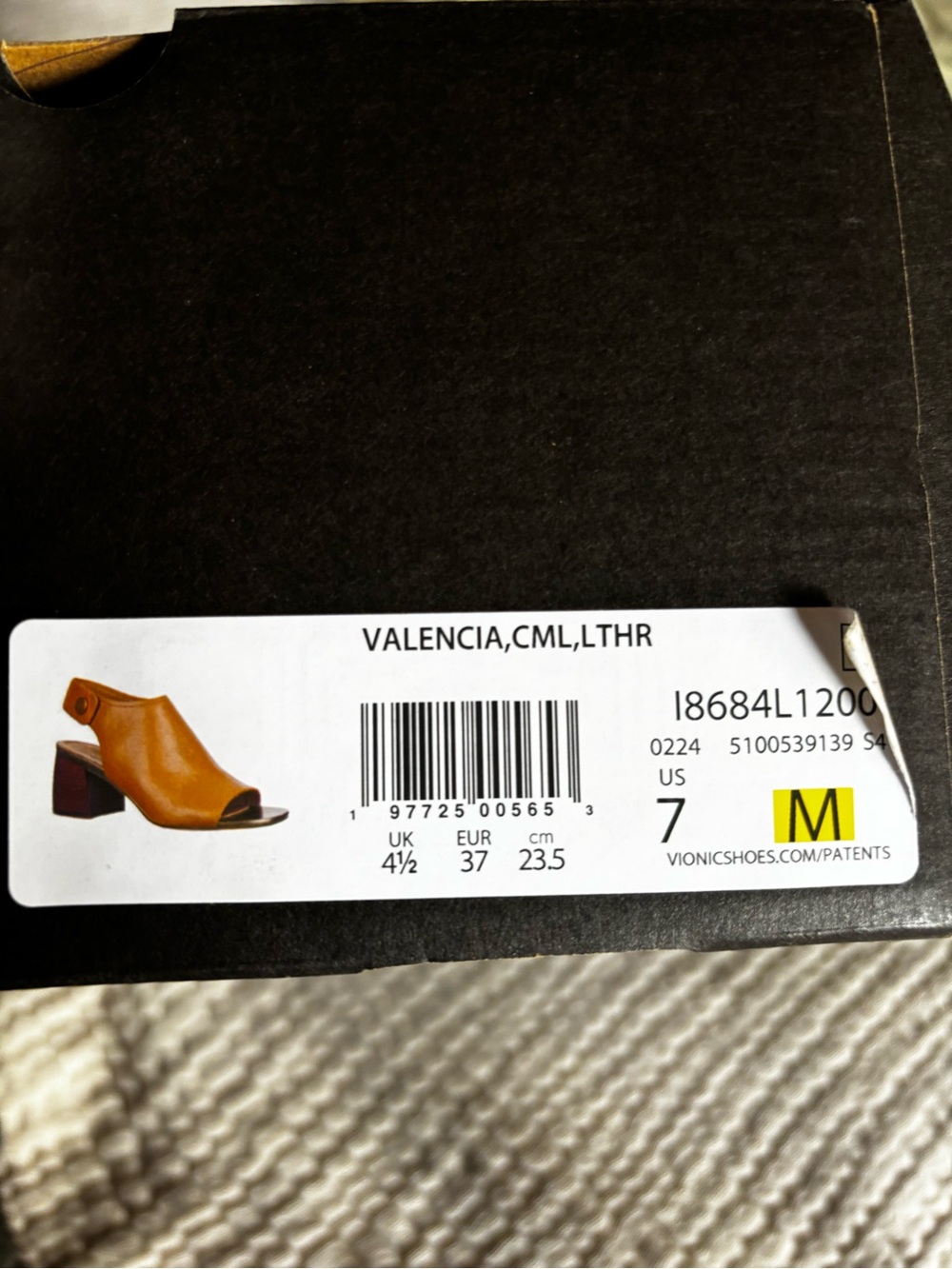 Vionic Valencia Camel Leather Peep-Toe Slingback Mule